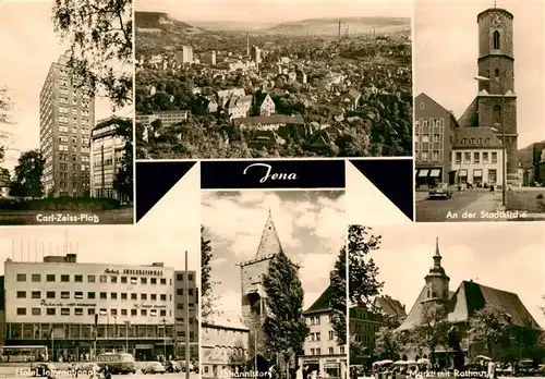 AK / Ansichtskarte 73907546 Jena__Thueringen Carl Zeiss Platz Panorama An der Stadtkirche Hotel International Markt mit Rathaus