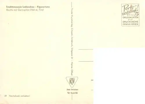 AK / Ansichtskarte 73908336 Reutte_Tirol_AT Trachtenverein Lechaschau Figurentanz