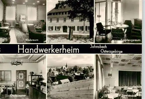 AK / Ansichtskarte 73908398 Johnsbach_Osterzgebirge Klubraum Empfangsraum Gastzimmer Panorama Speisesaal