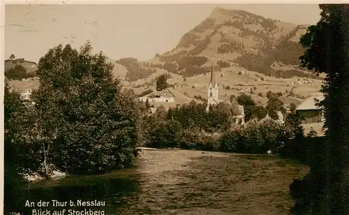 AK / Ansichtskarte  Nesslau_SG Partie an der Thur mit Blick auf Stockberg