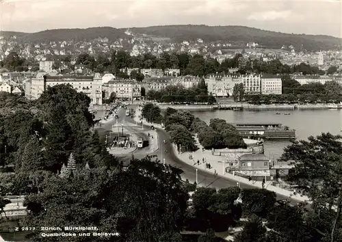 AK / Ansichtskarte  Zuerich__ZH Quaibruecke und Bellevue