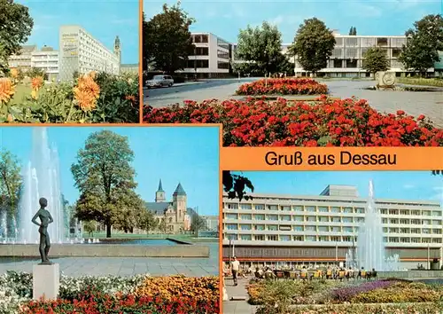 AK / Ansichtskarte 73909481 Dessau-Rosslau Scheibe Nord Hotel Stadt Dessau Bauhaus Post Haus des Reisens