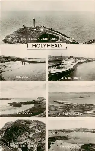 AK / Ansichtskarte 73911204 Holyhead_Isle_of_Anglesey_Wales_UK South Stack Lighthouse The Bach The Harbour Rhoscolyn The Breakwater Suspension Bridge Treardour Bay