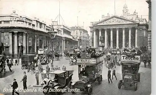 AK / Ansichtskarte 73911211 London__UK Bank of England and Royal Exchange