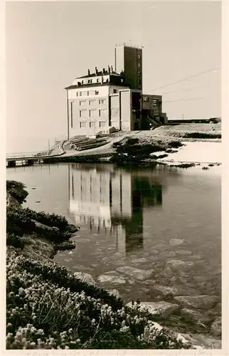 AK / Ansichtskarte 73911220 Vysoke_Tatry_SK Steinbachsee mit Drahtseilbahn auf der Lomnitzer Spitze