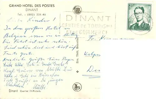 AK / Ansichtskarte 73911369 Dinant-sur_Meuse_Belgie Grand Hotel des Postes