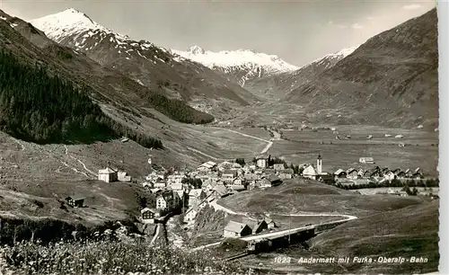 AK / Ansichtskarte  Andermatt_UR mit Furka Oberalp Bahn