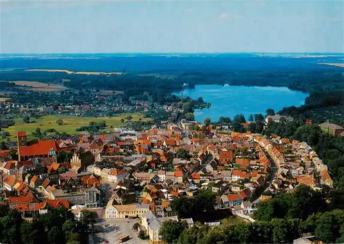 AK / Ansichtskarte 73915029 Parchim Fliegeraufnahme mit Wockersee St Georgenkirche und St Marienkirche