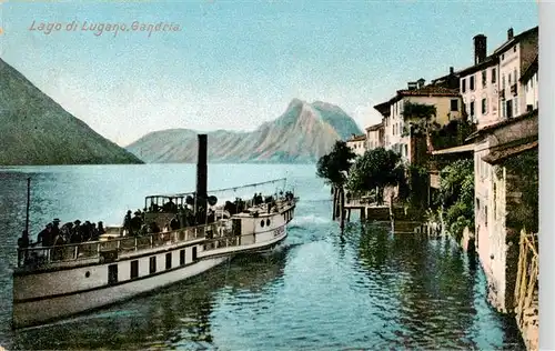 AK / Ansichtskarte  Gandria_Lago_di_Lugano Panorama Fahrgastschiff