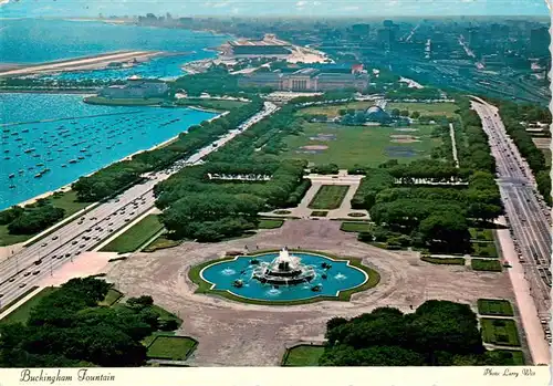 AK / Ansichtskarte 73916530 Michigan Buckingham Fountain Aerial View