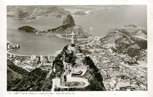 AK / Ansichtskarte 73918028 Rio_de_Janeiro Vista aerea Corcovado Pao de Acucar