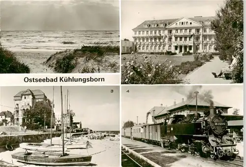 AK / Ansichtskarte 73918468 Kuehlungsborn_Ostseebad Ostseepartie FDGB Erholungsheime Georgi Dimitroff und Haus am Meer Molli auf dem Bahnhof