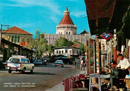 AK / Ansichtskarte 73918747 Nazareth__Israel Partial view with the New Church of Annunciation