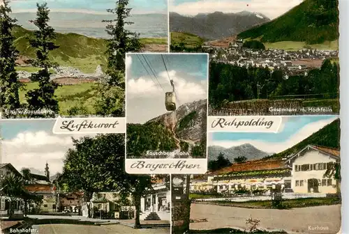 AK / Ansichtskarte 73918804 Ruhpolding Rauschbergblick Panorama vom Hochfelln Rauschberg Bahn Bahnhofstrasse Kurhaus