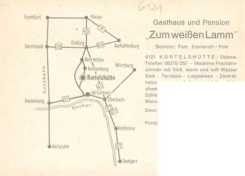 AK / Ansichtskarte 73919144 Kortelshuette_Rothenberg_Odenwald Gasthaus und Pension Zum weissen Lamm Gastraeume Panorama