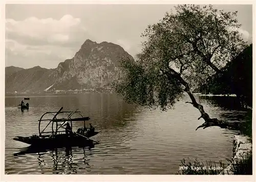 AK / Ansichtskarte 73919535 Lago_di_Lugano Panorama Fischerboot