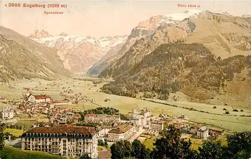 AK / Ansichtskarte  Engelberg__OW Panorama Blick gegen Spannoerter und Titlis