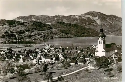 AK / Ansichtskarte  Buochs_Vierwaldstaettersee Panorama mit Kirche