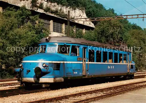 AK / Ansichtskarte 73922162 Eisenbahn_Railway_Chemin_de_Fer Oensingen Balsthal Bahn OeBB Elektrischer Triebwagen RBe 2/4 202