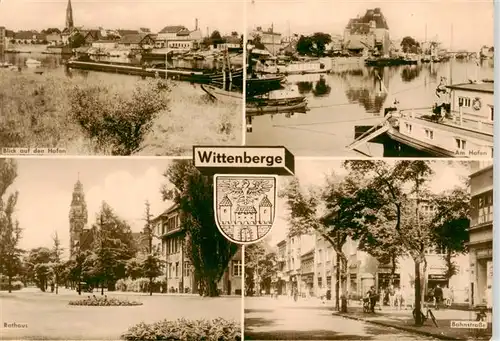 AK / Ansichtskarte 73922874 Wittenberge_Prignitz Hafenpartien Rathaus Bahnhofstrasse