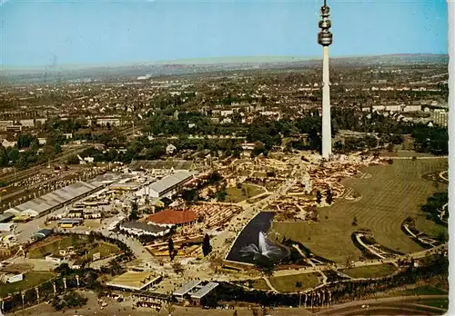 AK / Ansichtskarte 73923767 Dortmund Westfalenhalle Rotierendes Turmrestaurant Fliegeraufnahme