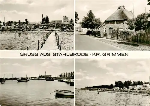 AK / Ansichtskarte 73924733 Stahlbrode Teilansichten Strand Bootshafen