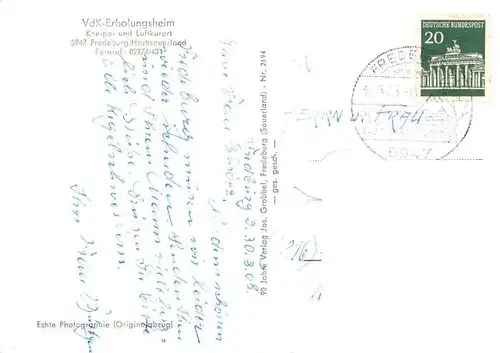 AK / Ansichtskarte 73924894 Fredeburg_Schmallenberg Fliegeraufnahme mit VdK Erholungsheim