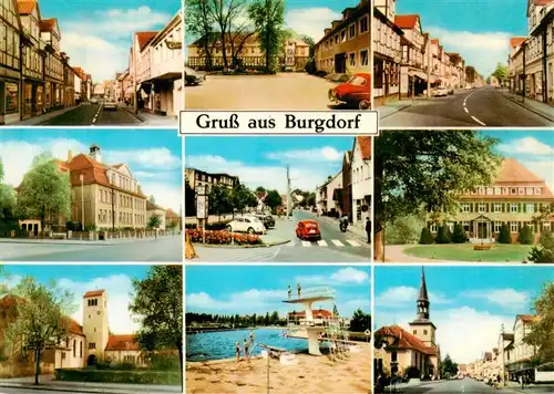 AK / Ansichtskarte 73925027 Burgdorf_Hannover Orts und Teilansichten Kirche Schwimmbad