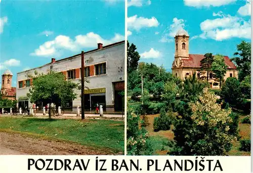 AK / Ansichtskarte 73925040 Plandista_Banja_Plandista_Bosnia Geschaeftshaus Kirche