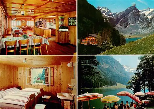 AK / Ansichtskarte  Weissbad_IR Berggasthaus Seealpsee Gaststube Zimmer Seepartie