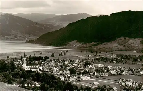 AK / Ansichtskarte  Unteraegeri_Unter-Aegeri_ZG Panorama mit aegerisee