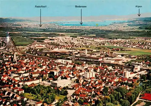 AK / Ansichtskarte 73926739 Singen_Hohentwiel Blick vom Hohentwiel auf Radolfzell Bodensee und Alpen