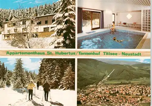 AK / Ansichtskarte 73928904 Titisee-Neustadt Appartementhaus St Hubertus Tannenhof Hallenbad Panorama