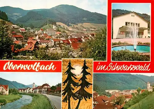 AK / Ansichtskarte 73931288 Oberwolfach Panorama Brunnen Kinzigpartie Teilansicht