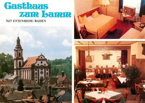 AK / Ansichtskarte 73931529 Ettenheim Gasthaus Zum Lamm Gastraum Zimmer Wallfahrtskirche