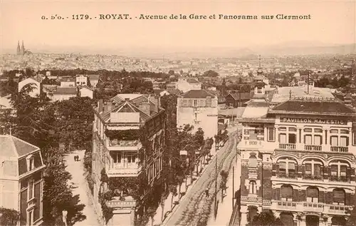 AK / Ansichtskarte  Royat_63-les-Bains Avenue de la Gare et Panorama sur Clermont