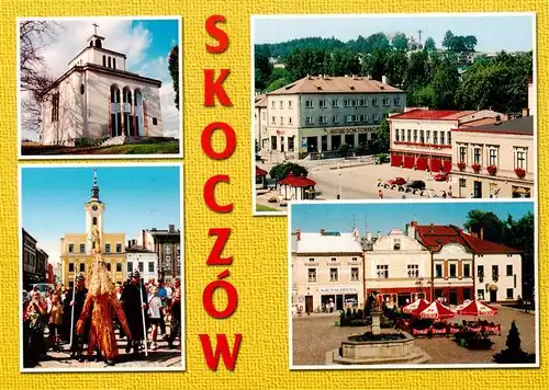 AK / Ansichtskarte 73934037 Skoczow_Skotschau_PL Kaplica sw. Jana Sarkandra Pachod z Judoszem Fragment rynkzu