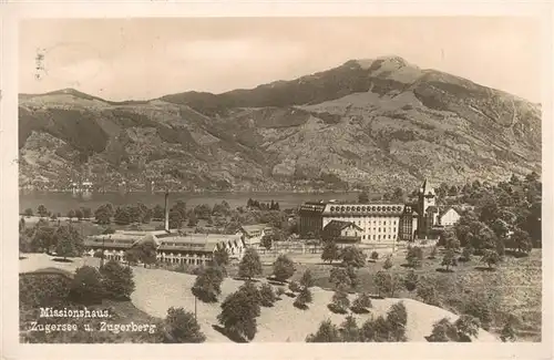 AK / Ansichtskarte  Zugersee_Zug_ZG Panorama Missionshaus Zugerberg