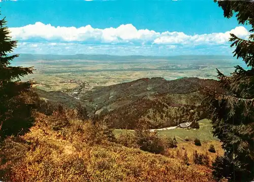 AK / Ansichtskarte 73934583 Muenstertal__Schwarzwald Panorama mit Almgaststaette Kaelbelescheuer