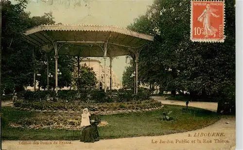 AK / Ansichtskarte  Libourne_33_Gironde Jardin Public et la Rue Thiers