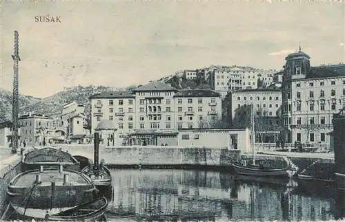 AK / Ansichtskarte Susak_Fiume_Rijeka_Croatia Partie am Hafen 