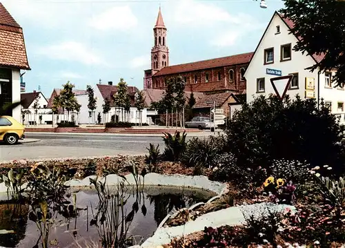 AK / Ansichtskarte Moersch_Rheinstetten_Karlsruhe Ortszentrum Blick zur Kirche 