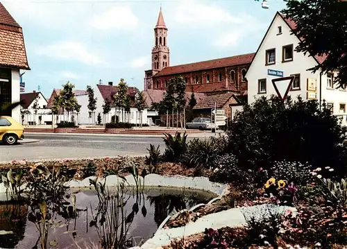 AK / Ansichtskarte Moersch_Rheinstetten_Karlsruhe Ortszentrum Blick zur Kirche 