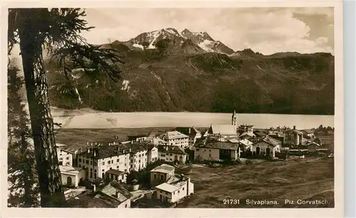 AK / Ansichtskarte  Silvaplana_GR Panorama mit Piz Corvatsch