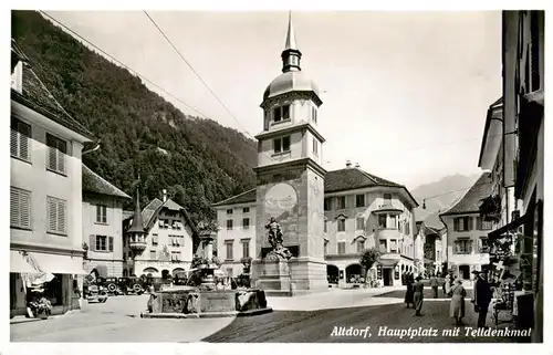 AK / Ansichtskarte  Altdorf__UR Hauptplatz mit Telldenkmal