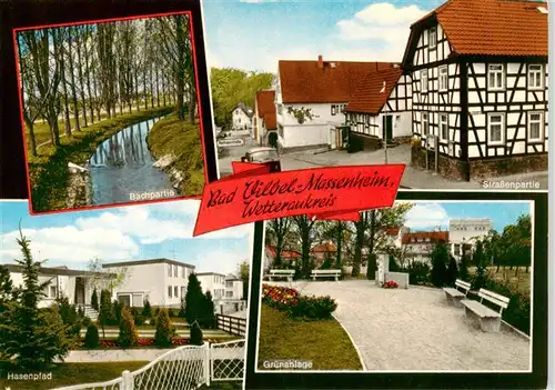 AK / Ansichtskarte 73940997 Massenheim_Bad_Vilbel Bachpartie Strassenpartie Hasenpfad Gruenanlage