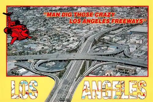 AK / Ansichtskarte 73941396 Los_Angeles_California_USA Man Dig Those Crazy Los Angeles Freeways Aerial view