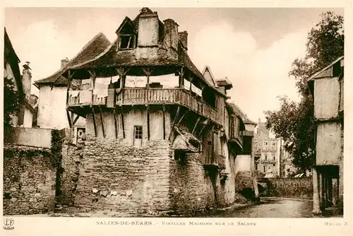 AK / Ansichtskarte  Salies-de-Bearn_64_Pyrenees-Atlantiques Vieilles maisons sur le Saleys