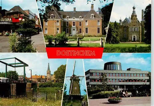 AK / Ansichtskarte 73942698 Doetinchem_NL Schloss Ziehbruecke Windmuehle Stadthalle