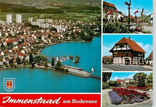 AK / Ansichtskarte  Immenstaad_Bodensee Luftaufnahme Stadtzentrum Fachwerkhaus Blumenbeet